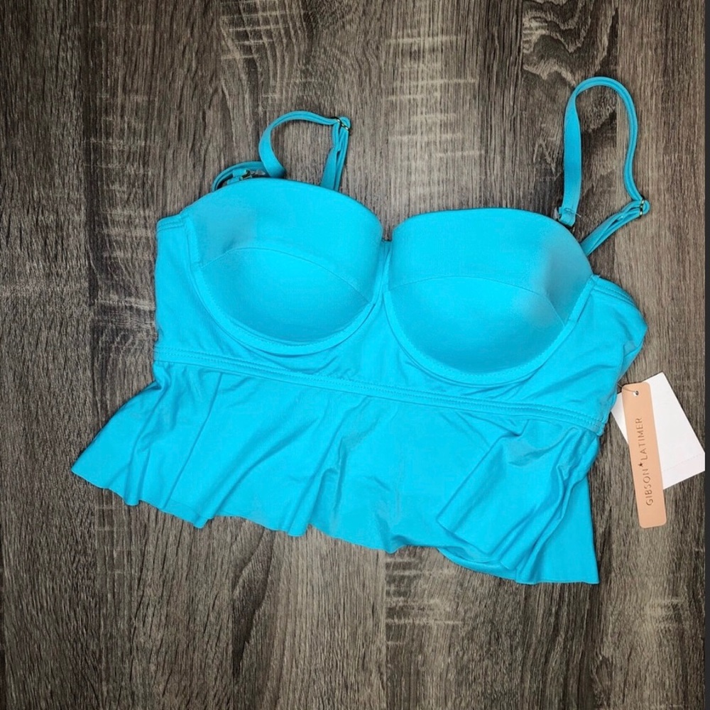 Gibson Latimer peplum swim top